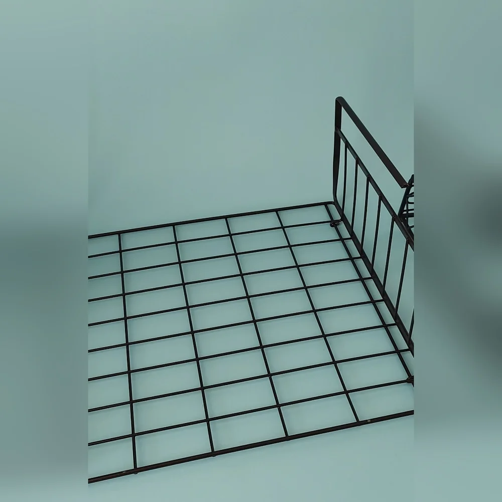 Under shelf storage organizer dark  brown and napkins holder  black 2pz